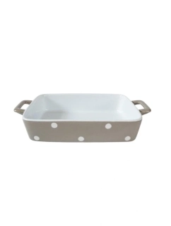 Keramická zapékací mísa šedá s puntíky 29 cm